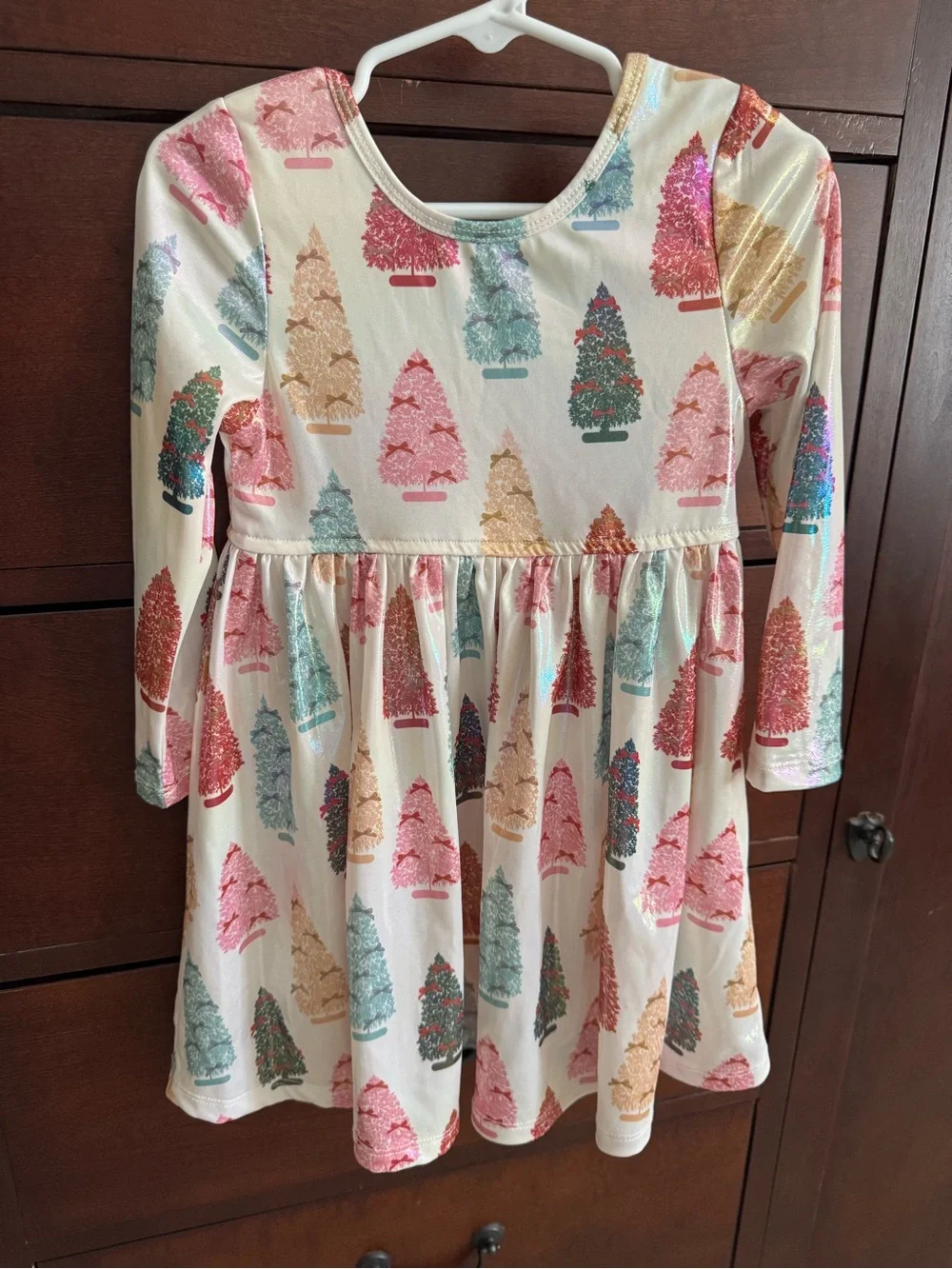 Pink Chicken Girls Lame Steph Dress in Bottle Brush Trees Like New
